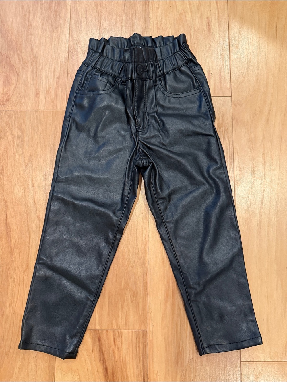 NWOT Gap Kids Black Faux Leather Elastic Waist Pants